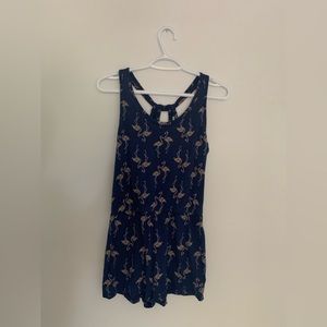 Old Navy Girls Patterned Navy Blue Romper